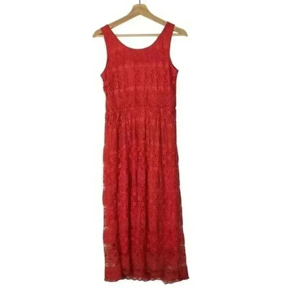 ASOS Maternity Red Lace Fit & Flare Maxi Dress 6 - Picture 2 of 3